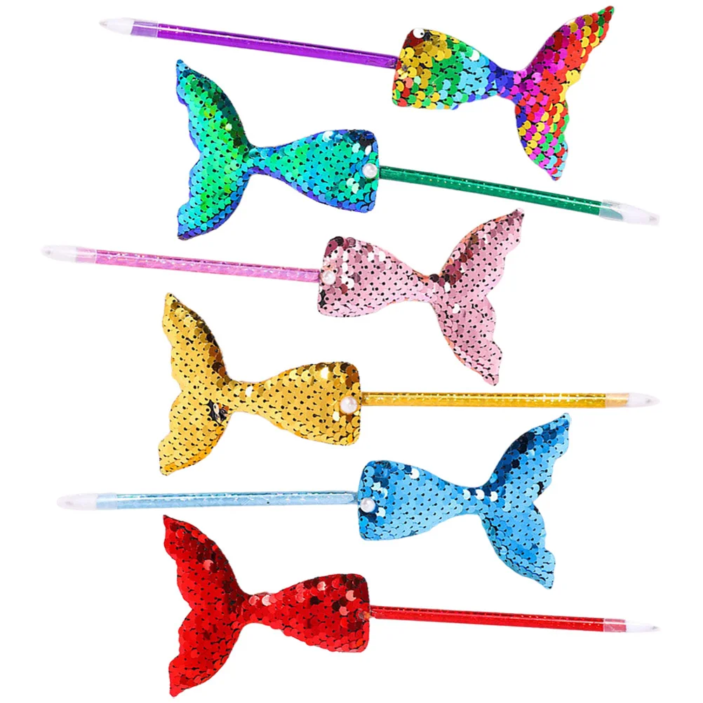 

6Pcs Ballpoint Pens Mermaid Design Comfortable Grip Smooth Writing Office School Gift Cartoon Ink Pens Mermaid Ballpoint Pen