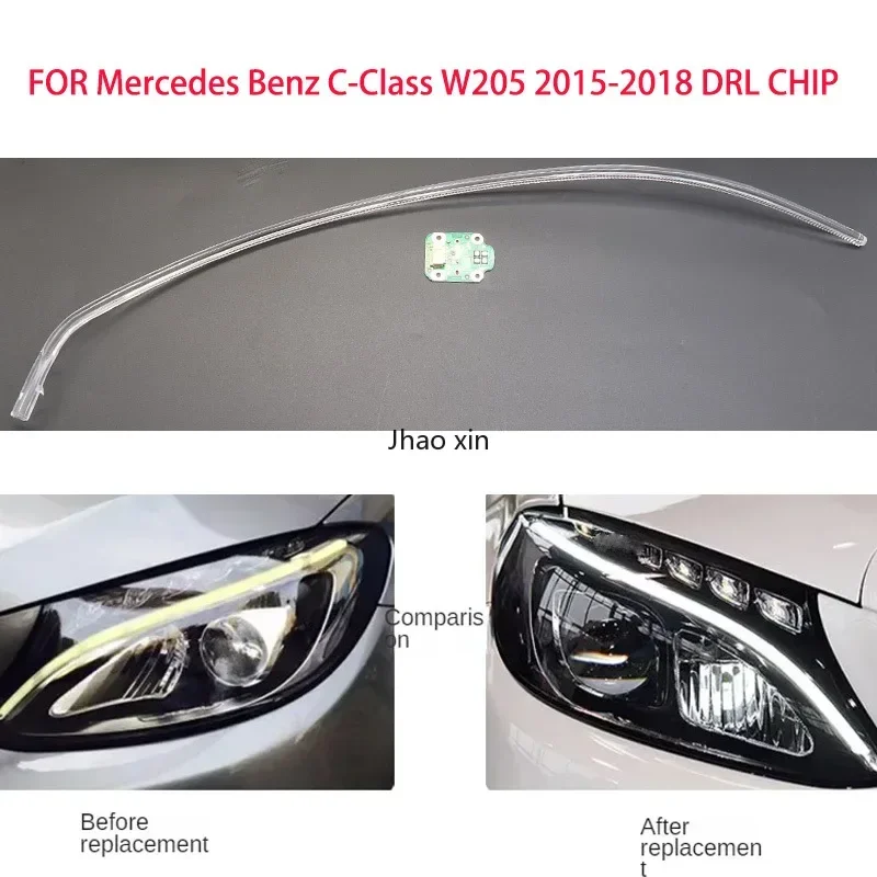 FOR Mercedes Benz C-Class W205 2015-2018 Car Headlights DRL Light Strips Angel Eyes Chip Ballast Module Illumination Repair Part