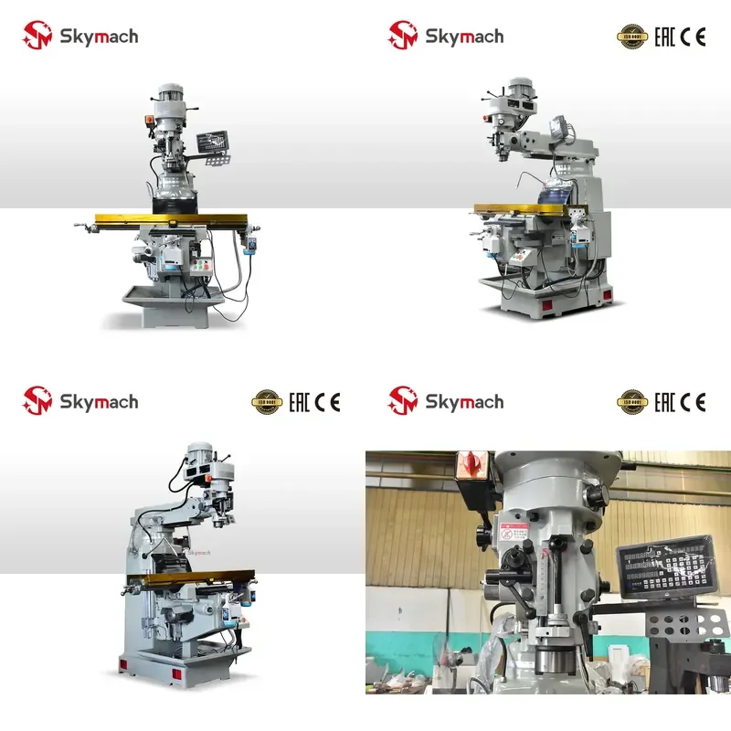 X6325 Vertical Turret Milling Machine with Rotary Head for Taiwan Variable Speed Milling Head 4H 5H for High Efficiency