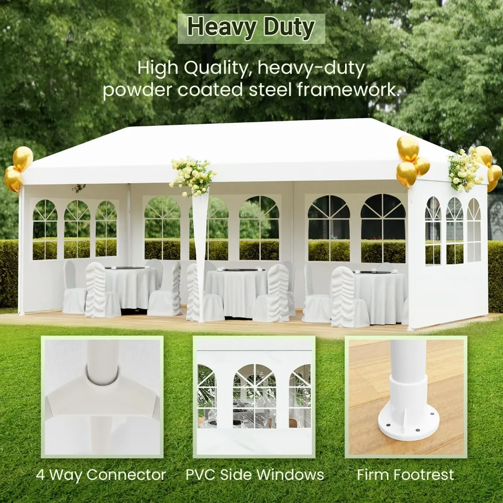 Imagem -05 - Outdoor White Folding Gazebo Wedding Party Tent Canopy Tent com Paredes Laterais Removíveis Toldo Shade Supplies 10x20