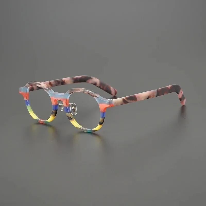 

High Quality Oval Glasses Frames Japanese Style Handmade Quality Vintage Acetate Men Women Designer Retro Fashion Eyeglasses