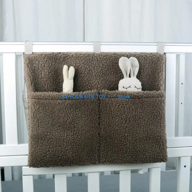 منظمات متينة لجانب سرير الأطفال مع حقيبة تخزين بجيبين لمستلزمات الحضانة U6XE