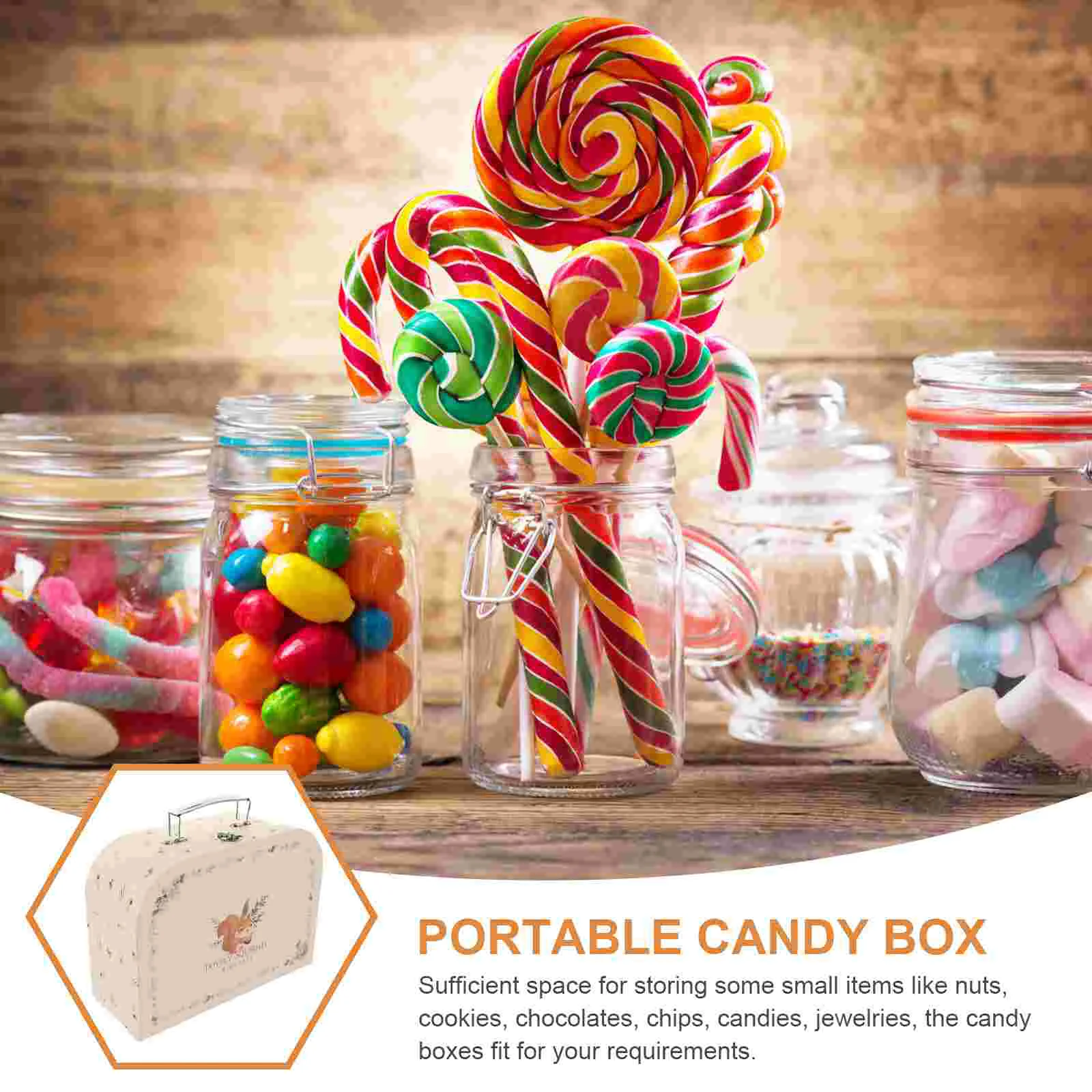 Portable Storage Box Paper Suitcase for Party Candy Boxes Carton Container Wedding Gift Supplies Birthday Child Cardboard