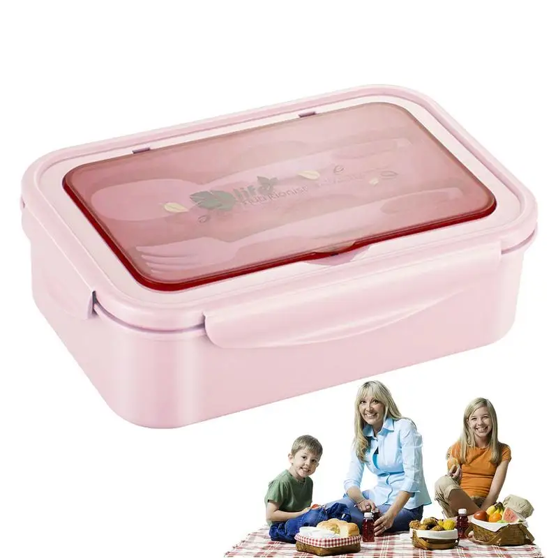 

Food Containers With Dividers Portable Lunch Container With Utensils Microwaveable Lunch Boxes With Compartments Lunch Container