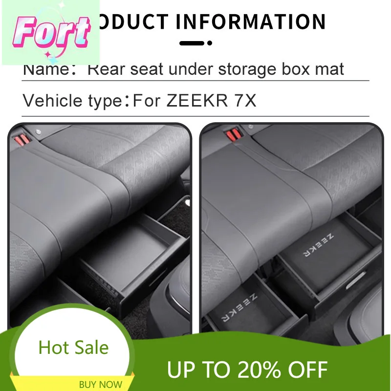 New For Zeekr 7X Rear Seat Storage Box Pad Dust Protection Pad Interior Modification Special Accessories