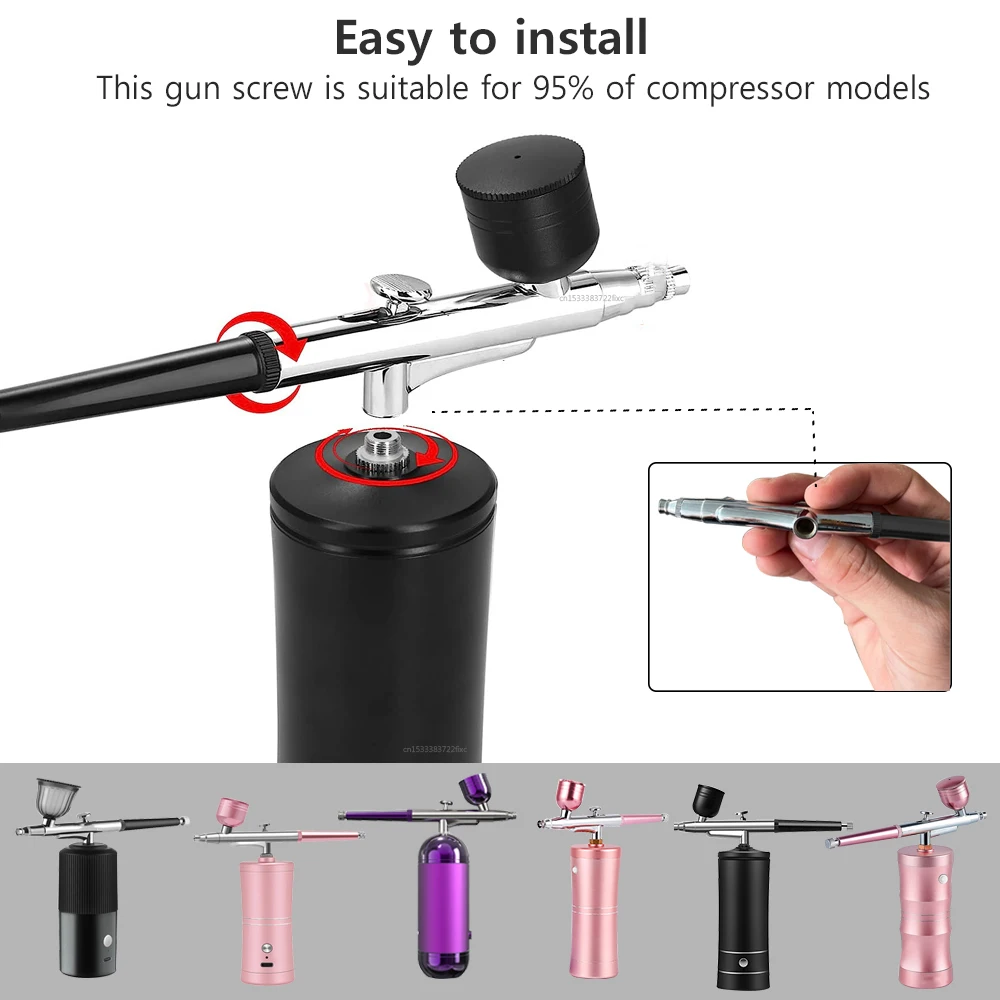 Universeller Airbrush-Pistolenkopf mit 0,3mm Präzisionsdüse Komplettset für Modellbauer, Tortendekorateure und Nageltechniker – Detail 3