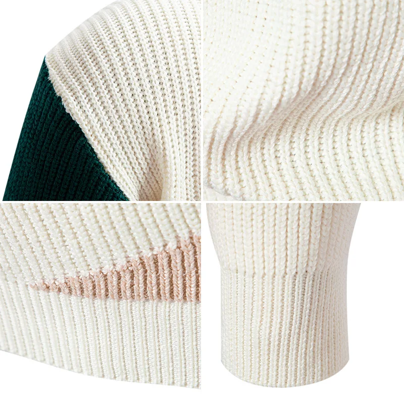 Jersey De Punto Patchwork Para Hombre - Abrigado, De Gran Tamaño, Ideal Para Otoño E Invierno