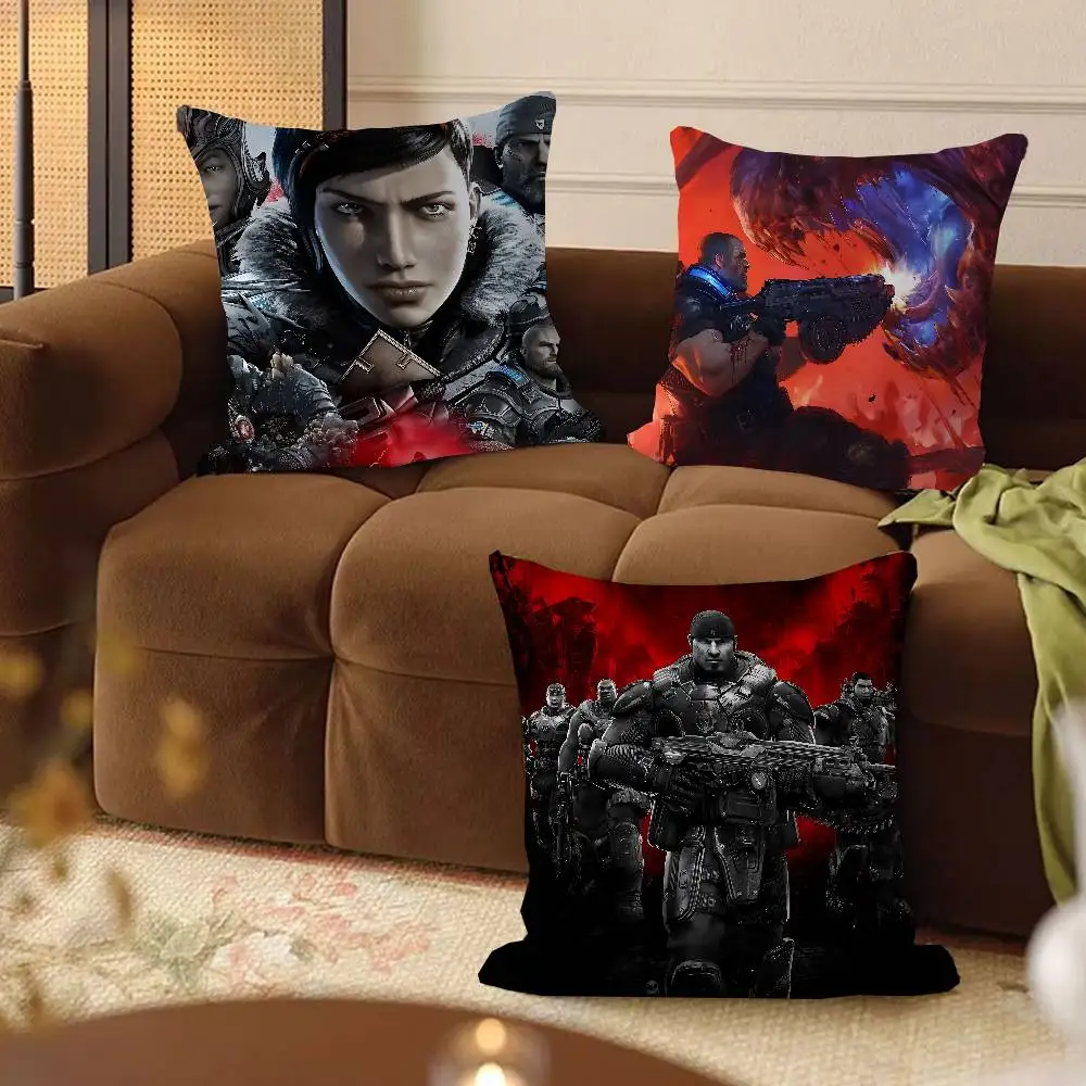 

G-Gears Of W-War Pillowcase Toon Gift Cushion Cover Bedroom Home Sofa Chair Seat Decor Pillow Case