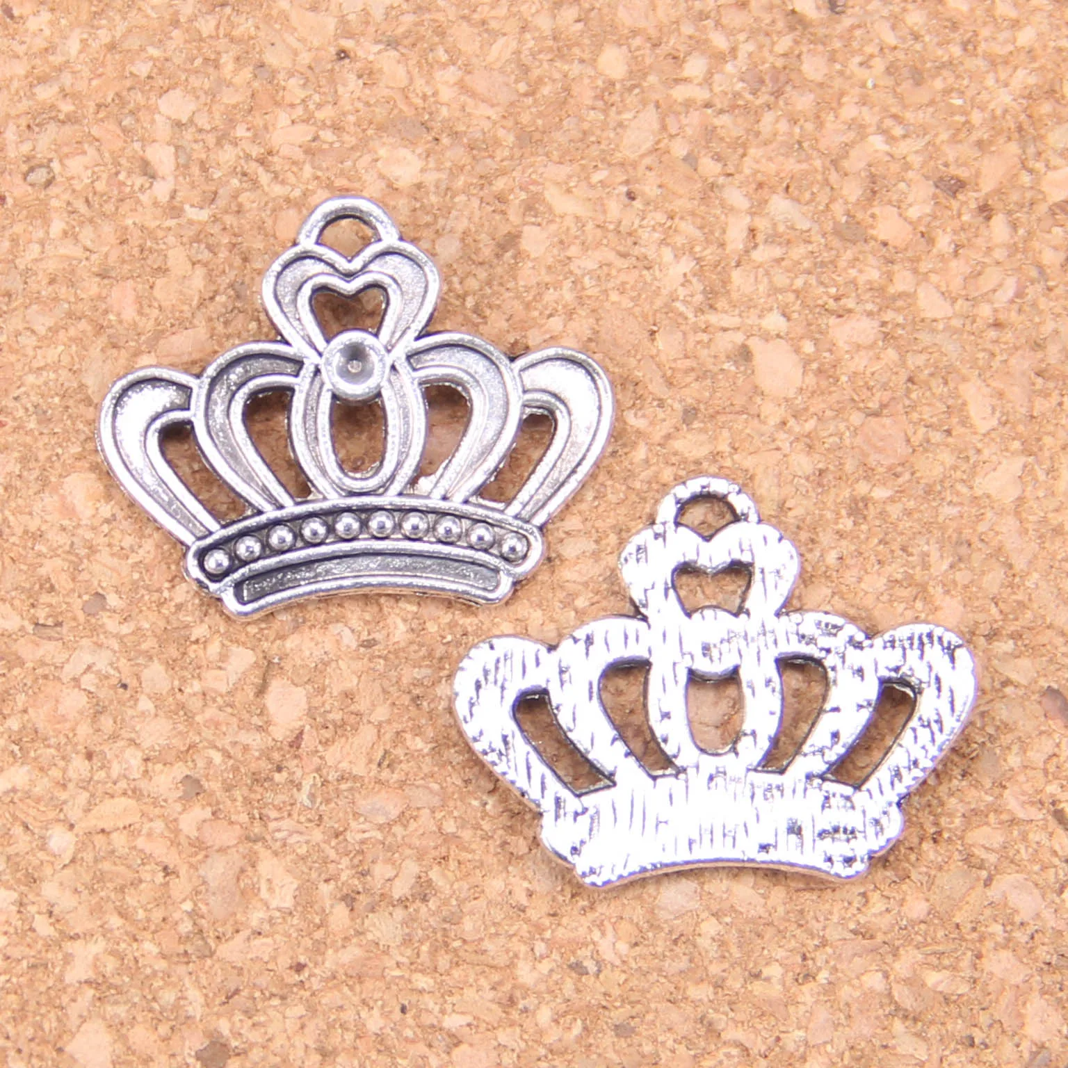 72pcs Charms Imperial Royal Crown 22x18mm Antique Pendants,Vintage Tibetan Silver Jewelry,DIY For Bracelet Necklace