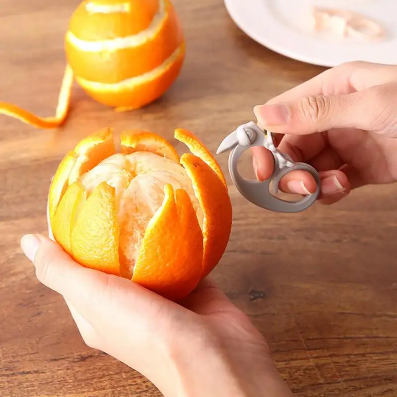 Descascadores De Laranja Abertos Fácil Descascador De Limão De Plástico, Cor Aleatória, Fatiador De Citrus, Removedor De Pele De Frutas, Descascamento De Gadgets De Cozinha, 1Pc