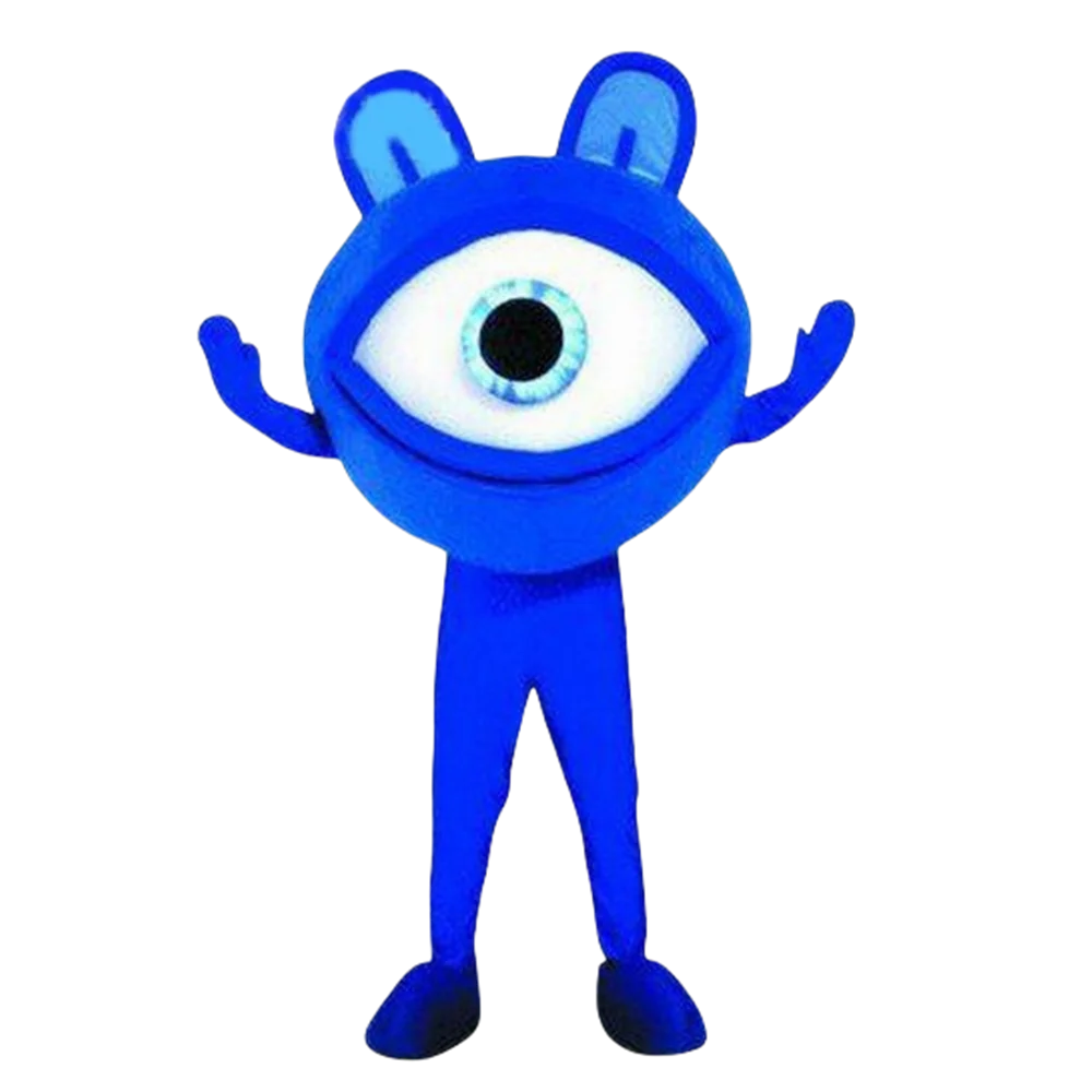Costume della mascotte del bulbo oculare dell'occhio blu Occhiali Protezione della vista Pubblicità Mascotte Outfit Suit Party Fancy Dress Nave GRATUITA SW516