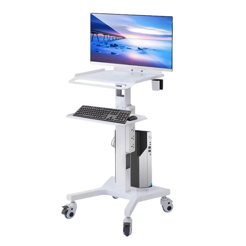 Medical Dental Scanner Cart Oral Hospital Clinic Laptop Desktop Holder Host Mobile Cart Lab Equipment Silent Wheel Trolley