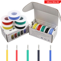 5 Colors Flexible Silicone Wire 16 18 20 22 24 26 28 30 AWG Gauge Tinned Copper Stranded Wire 300V Cables Electronic Wire Cable