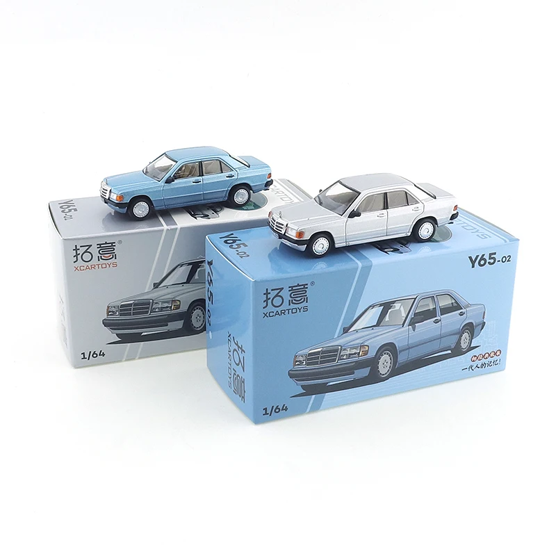 XCARTOYS 1/64 Y65-02 Benz 190E Blue Metal Alloy Diecast Car Model Boys Toy Gift Christmas Automotive Model Ornaments