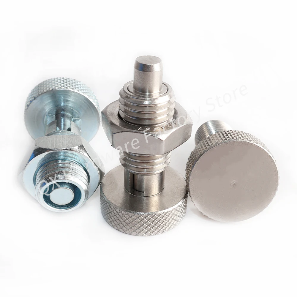 QX230 High Quality Knurled Head Knob Plunger Indexing Pin With Spring Manual Telescopic Pin Stop Pin Positioning Column With Nut