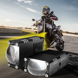 SENLO Mini Driving Light LED Projector Lens Motorcycle Headlight ATV Scooter Dual Color Super Bright Moto Fog Light Accessorie
