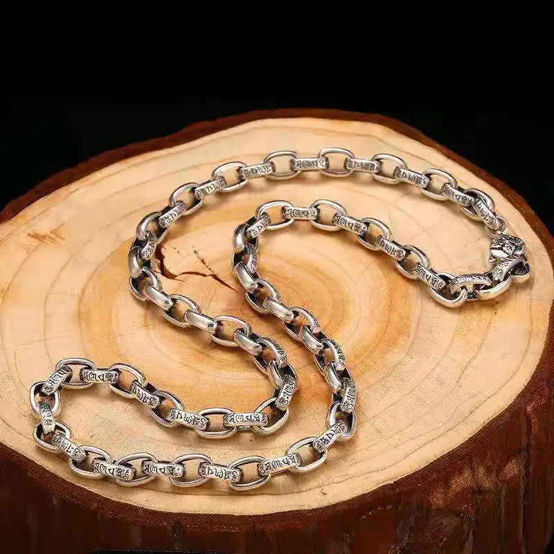

Factory Price Silver Vintage Personalized Hip Hop Versatile Bold Trendy Mobius Bullwhip Chain Men's Necklace Gift