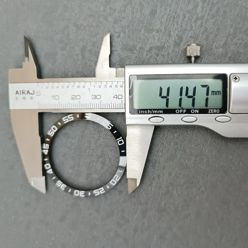 Bisel de cerámica inclinable de 41,5mm * 34,7mm, anillo de inserción con incrustaciones de caja de reloj, reemplazo enchufable de piezas de accesorios de reloj