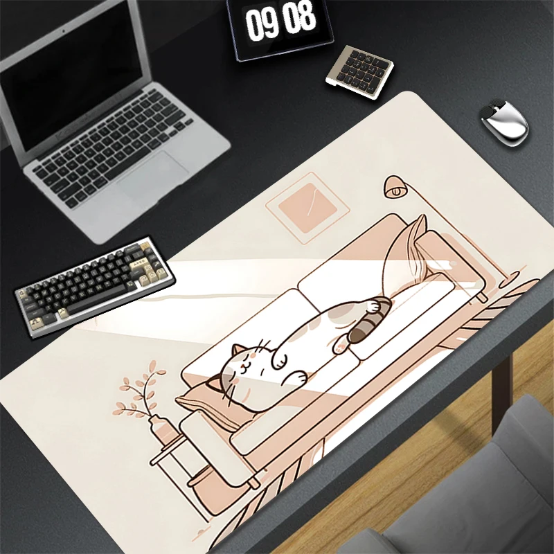 Pattern Game Mousepad Pad Rubber Mouse Mat Desk Gaming Non Slip Table Mat Cute Amine Cat PC Gamer Cabinet Mousepad Keyboard Pad