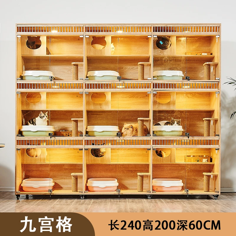 

Cat villa pet cabinet solid wood cage nest cat delivery room breeding cage foster cabinet house custom cat cabin