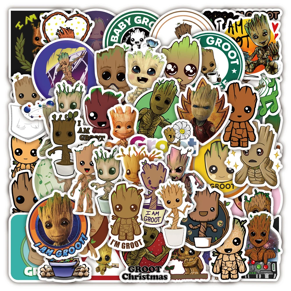 

10/30/50pcs Guardians of the Galaxy Groot Cartoon Stickers for Kids DIY Graffiti Laptop Phone Skateboard Motorcycle Sticker Toys