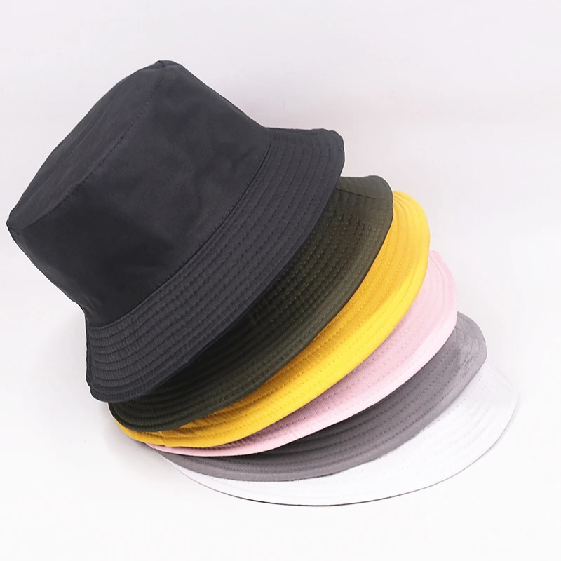 2024 Fashion Solid Color Fisherman Hat Street Punk Pot Hat Double-sided Casual Sunshade Bucket Hat for Men Women Caps