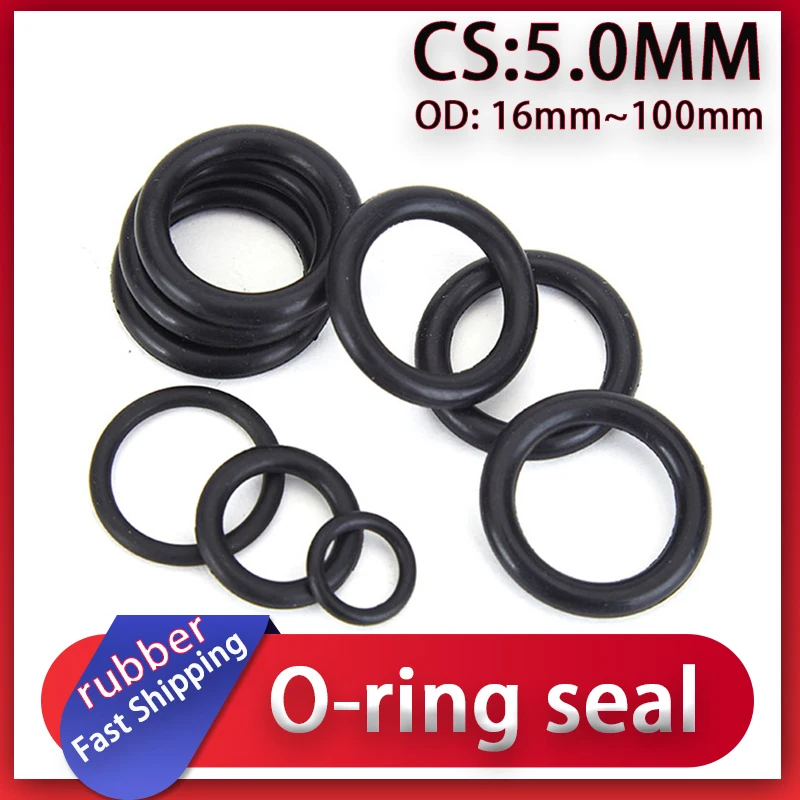 

CS 5mm NBR-O-Ring Gaskets Seal Nitrile Rubber Bands High Pressure O-Rings Repair Kit Sealing Elastic Band O Rubber Rings