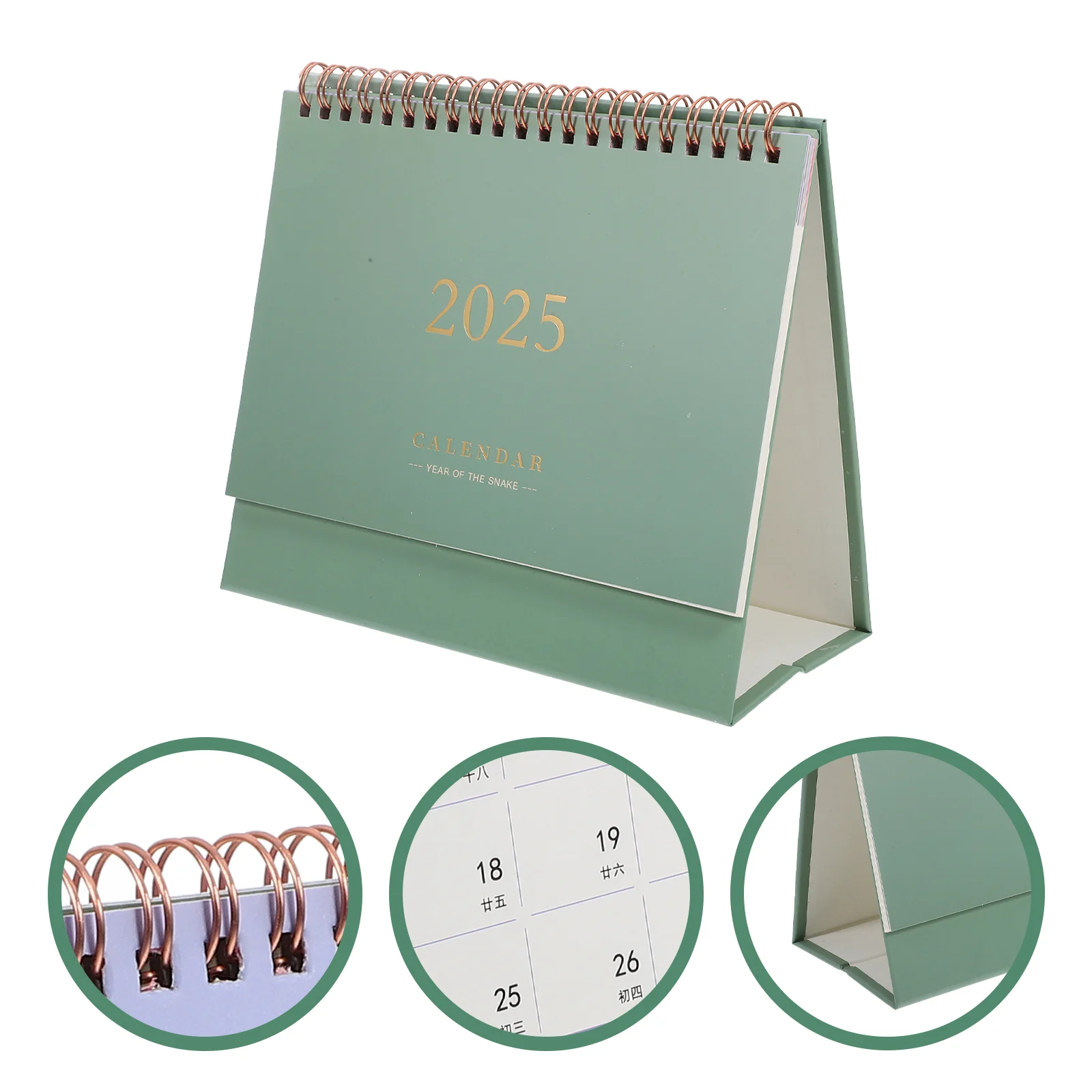 

2025 Daily Calendar Desk Stand up Table Calendars Pocket Wall Green Paper Office Large