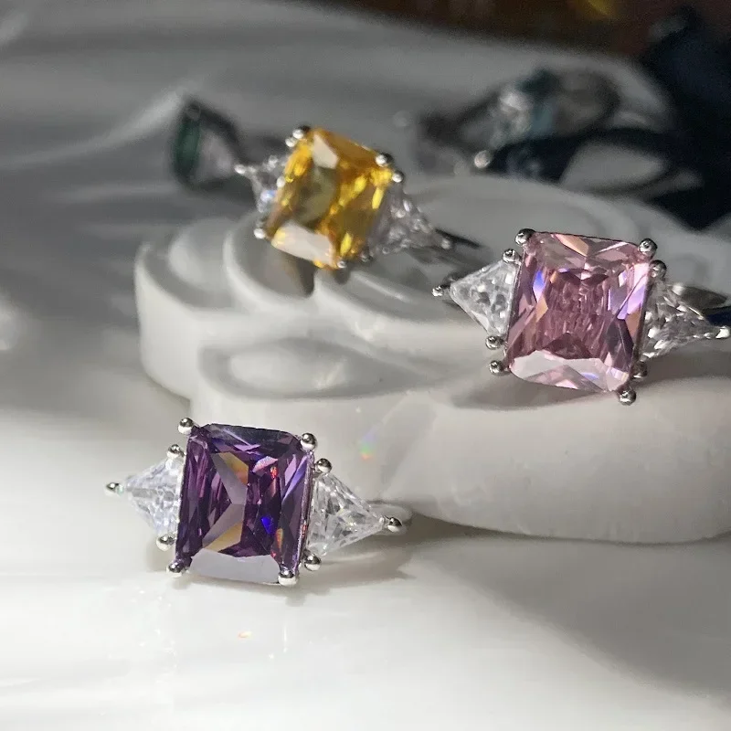 MDL مويسانيتي نمط مزاجه والبساطة انفجار تألق تقليد مويسان الدائري مطلي 18K قوس قزح لون الحلوى الدائري