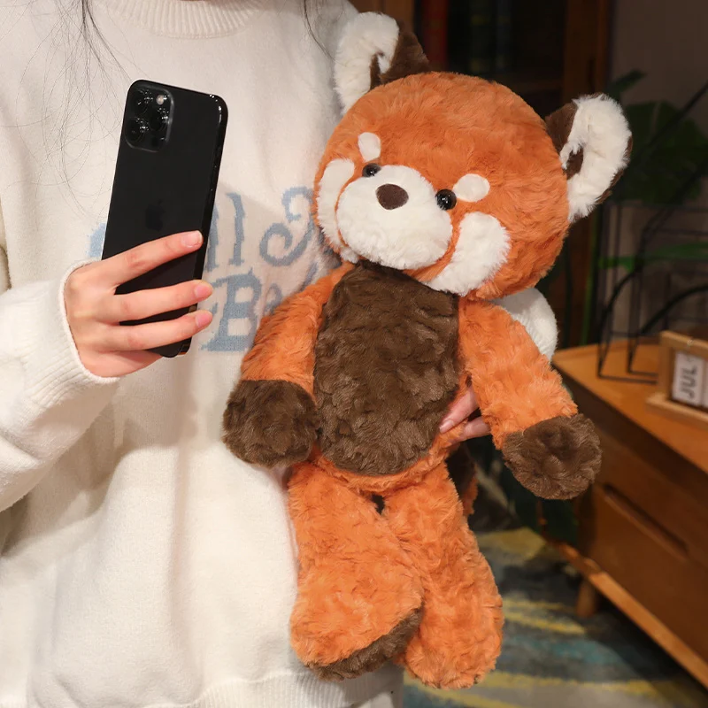 Jouet en peluche ours renard mignon, dessin animé doux, Panda rouge, poupée en peluche, cadeau d'anniversaire
