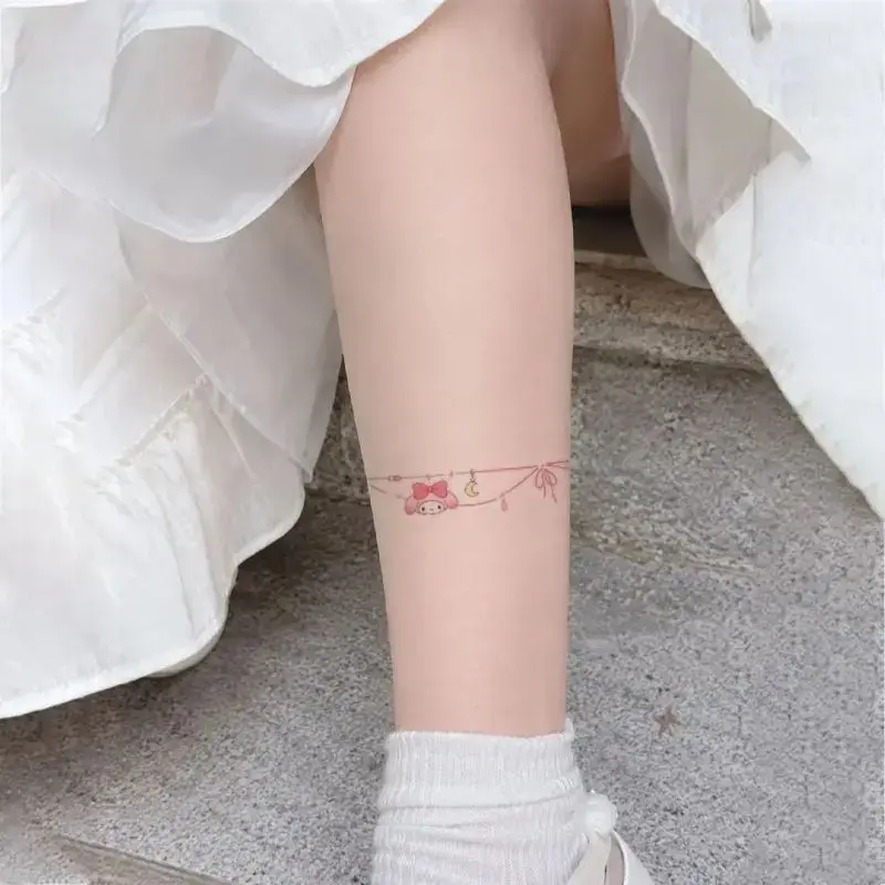 Sanrio Hello kitty kuromi My melody cartoon color waterproof tattoo stickers disposable girl student arm wrist ankle stickers