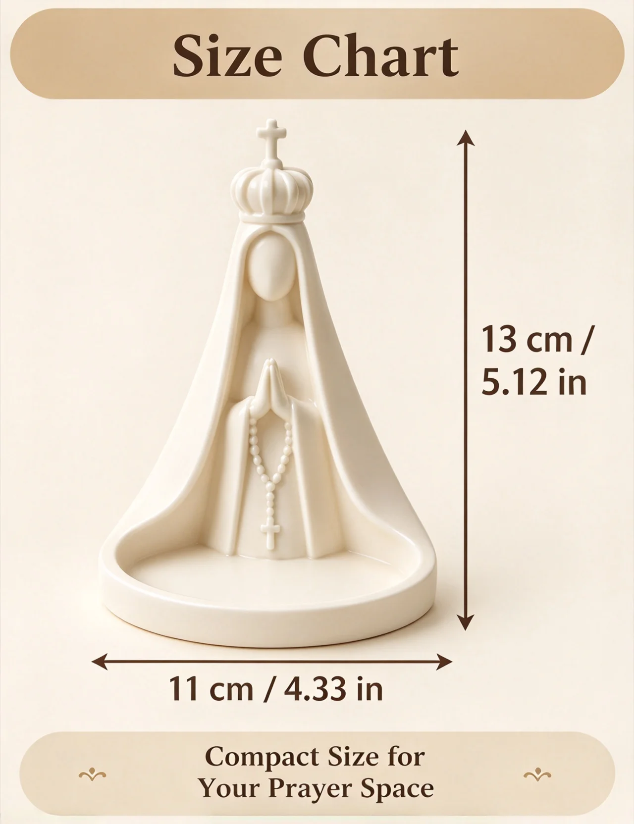 Crown Cross Embroidered Bead Tray, Cream White Jewelry Tray, Desktop Decoration Home Decor