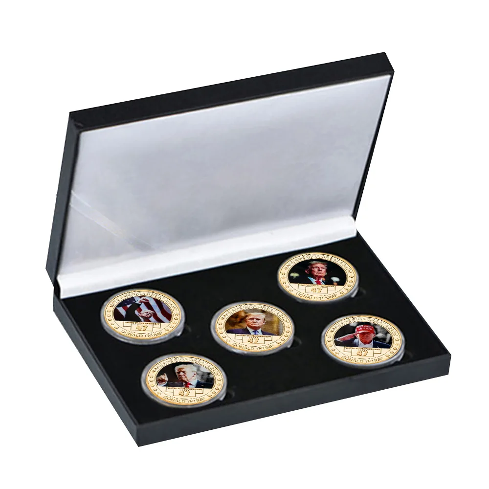 The 47 Presidents of The United States Donald Trump Commemorative Coin Set Challenge Coins Christmas Souvenir Gift for Supporter