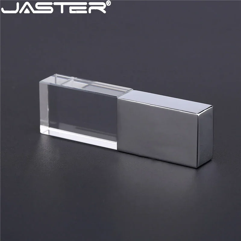 JASTER fiat kristal + metalen USB 플래시 드라이브 pendrive 4GB 8GB 16GB 32GB 64GB, 외부 저장 메모리 카드 u 디스크