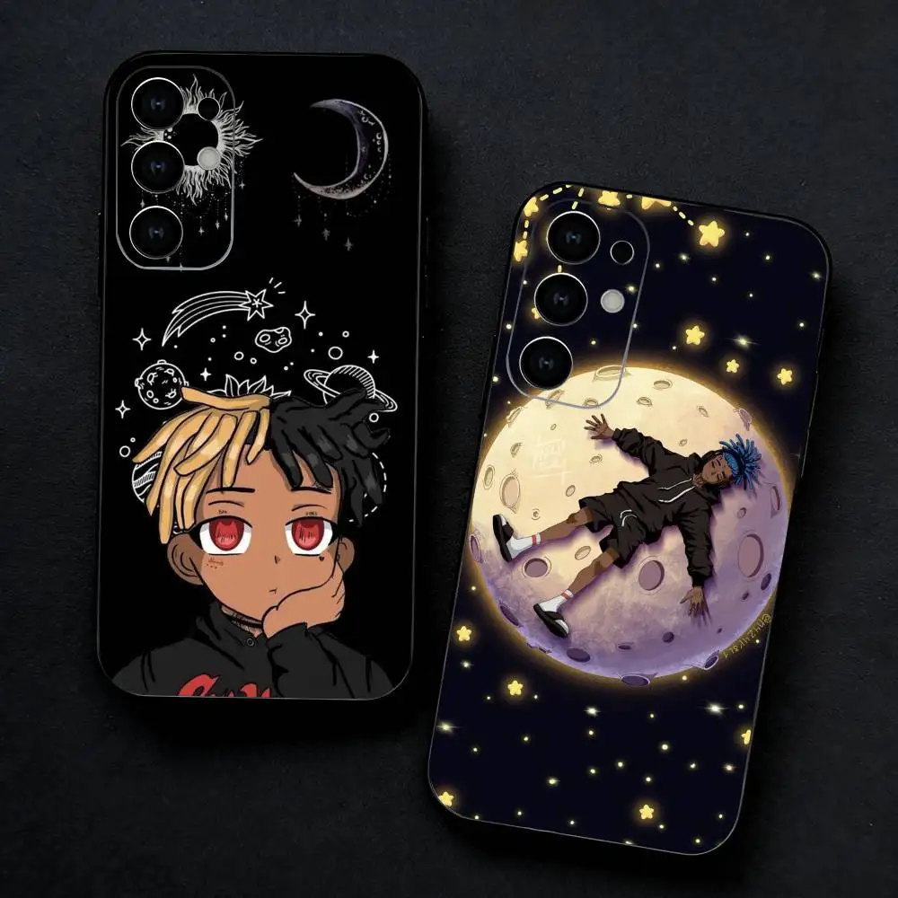 Anime Style Rapper X-XXXTentacionS Phone Case For Samsung S25,24,23,22,30,21,10,9,Ultra,Plus,FE 5G Black Soft Case