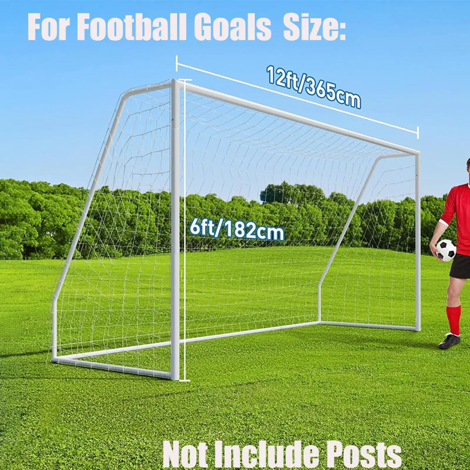 Футбольная сетка и ремни для крепления к воротам, 12 футов x 6 футов, для тренировок и матчей, аксессуары для футбола на заднем дворе, для детей и взрослых
