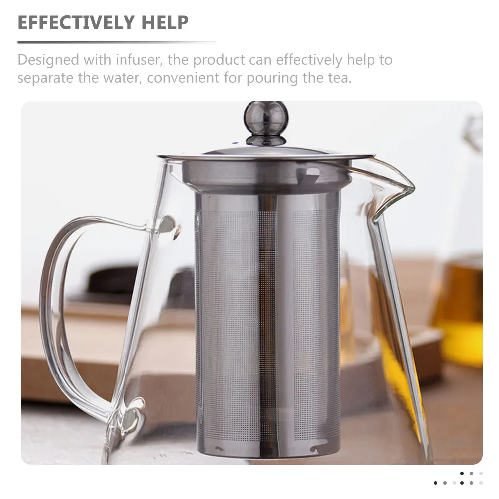 

Glass Tea Pot with Infuser Heat Resistant Transparent Teapot for Home Use Fine Craftsmanship Sturdy Design for Tea Coffee Herbal