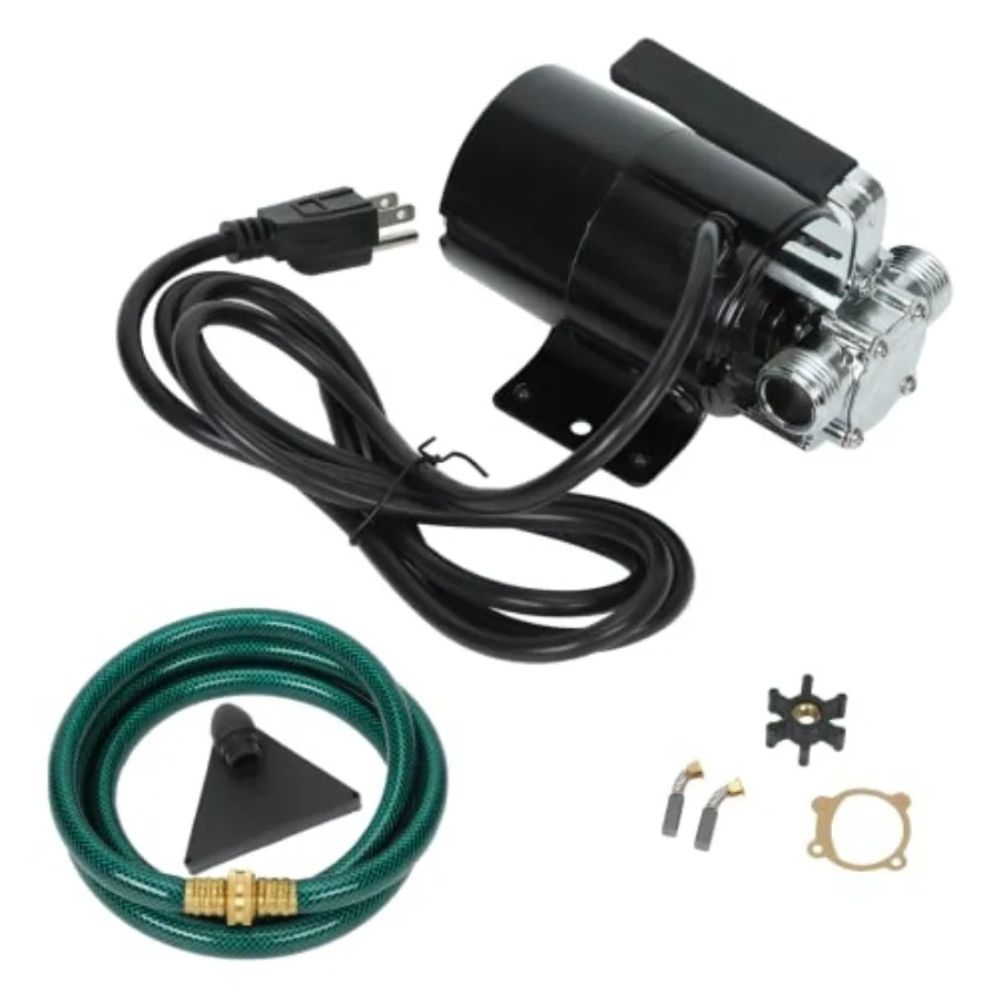 Water Transfer Utility Pump, 120V 330 Gallon Per Hour, with 6' Hose, Water Suction Strainer and Impeller Kit, for Aquariums, Ho