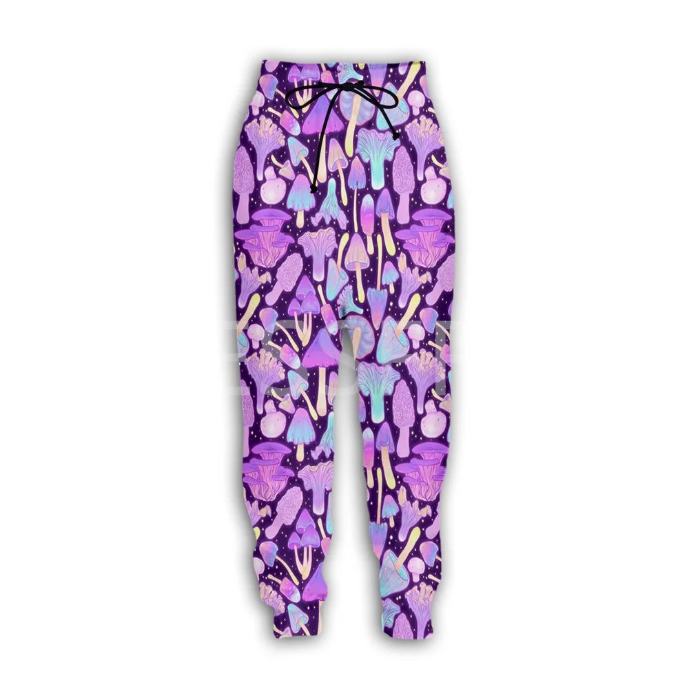 Mushroom Plant Fungus Psychedelic Trippy Tattoo Retro Hippie 3DPrint Streetwear Harajuku Casual Sweatpants Jogger Trousers X6