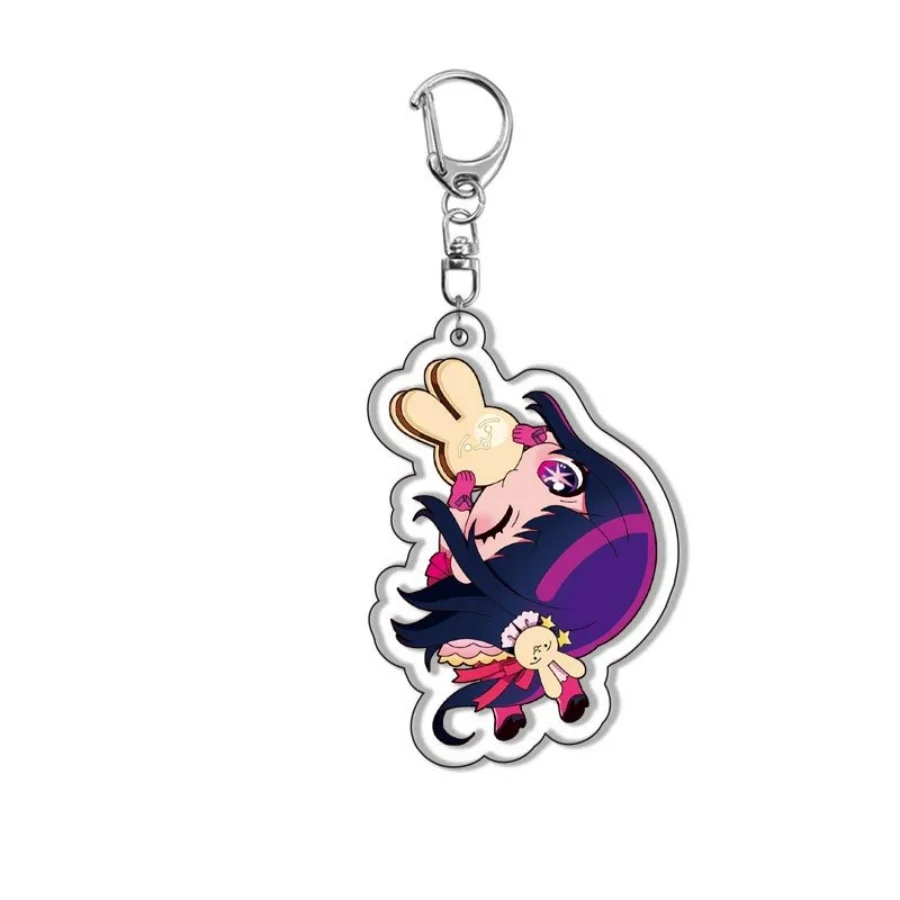 6 قطعة Oshi no Ko Ai Hoshino روبي Hoshino سلسلة مفاتيح مصنوعة من الأكريليك أنيمي حلقة رئيسية على ظهره قلادة حافة ناعمة هدية لمحبي