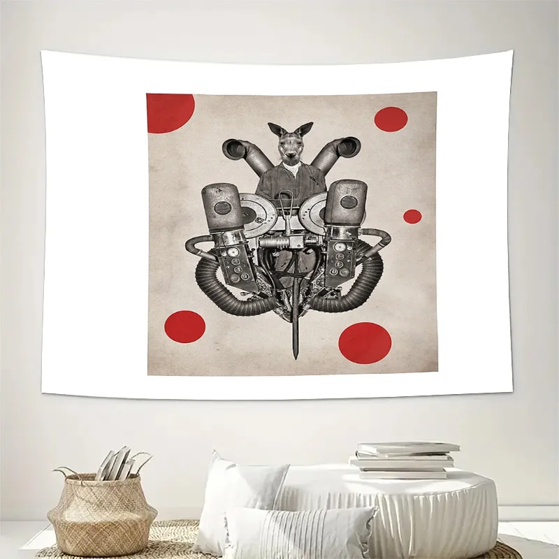 Steampunk Wall Tapestry Anime Deer Cyberpunk Home Decor Japanese Art Tapestry Room Divider Backdrop Vintage Gothic Wall Hanging