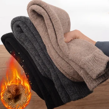 1/3 paia di calzini invernali da donna caldi calzini da uomo in lana calzini solidi super più spessi calzino di lana merino contro calzini in spugna di neve fredda