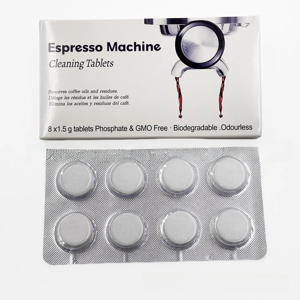Tableta de limpieza para máquina de café Breville, tableta descalcificante, accesorio de limpieza del tanque de agua para máquinas de Espresso, 8 Uds.