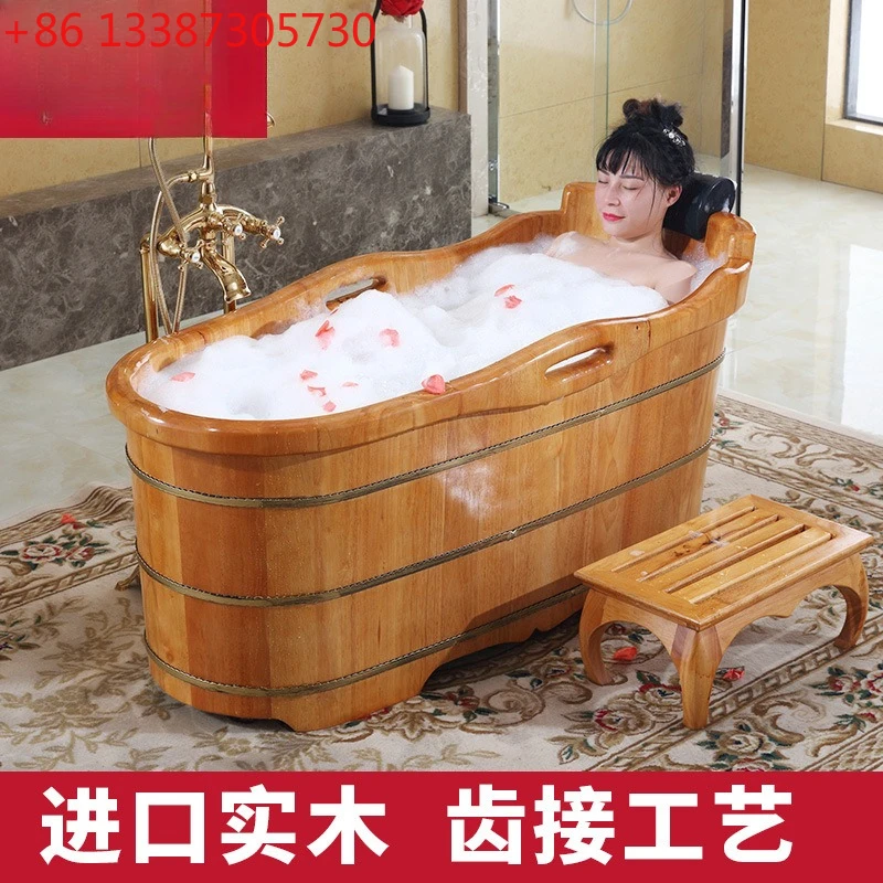 

Ванна для всего тела для взрослых, деревянная ванна, бытовое ведро из цельного дерева