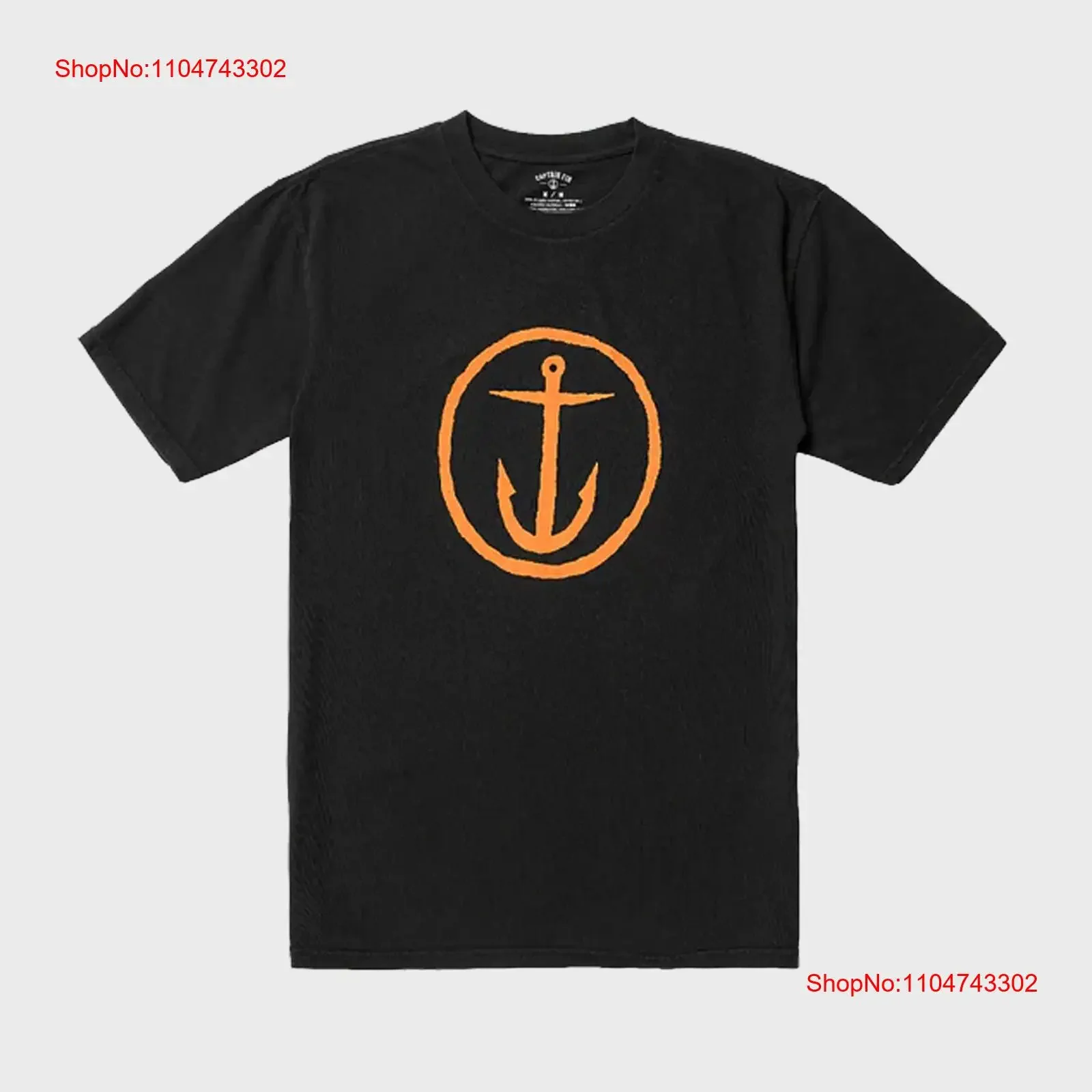 Camiseta con Logo OG de CAPTAIN Fin para hombre, camiseta negra informal vintage con gráfico lavado para uso diario, cómoda, elegante, Unisex ligeramente