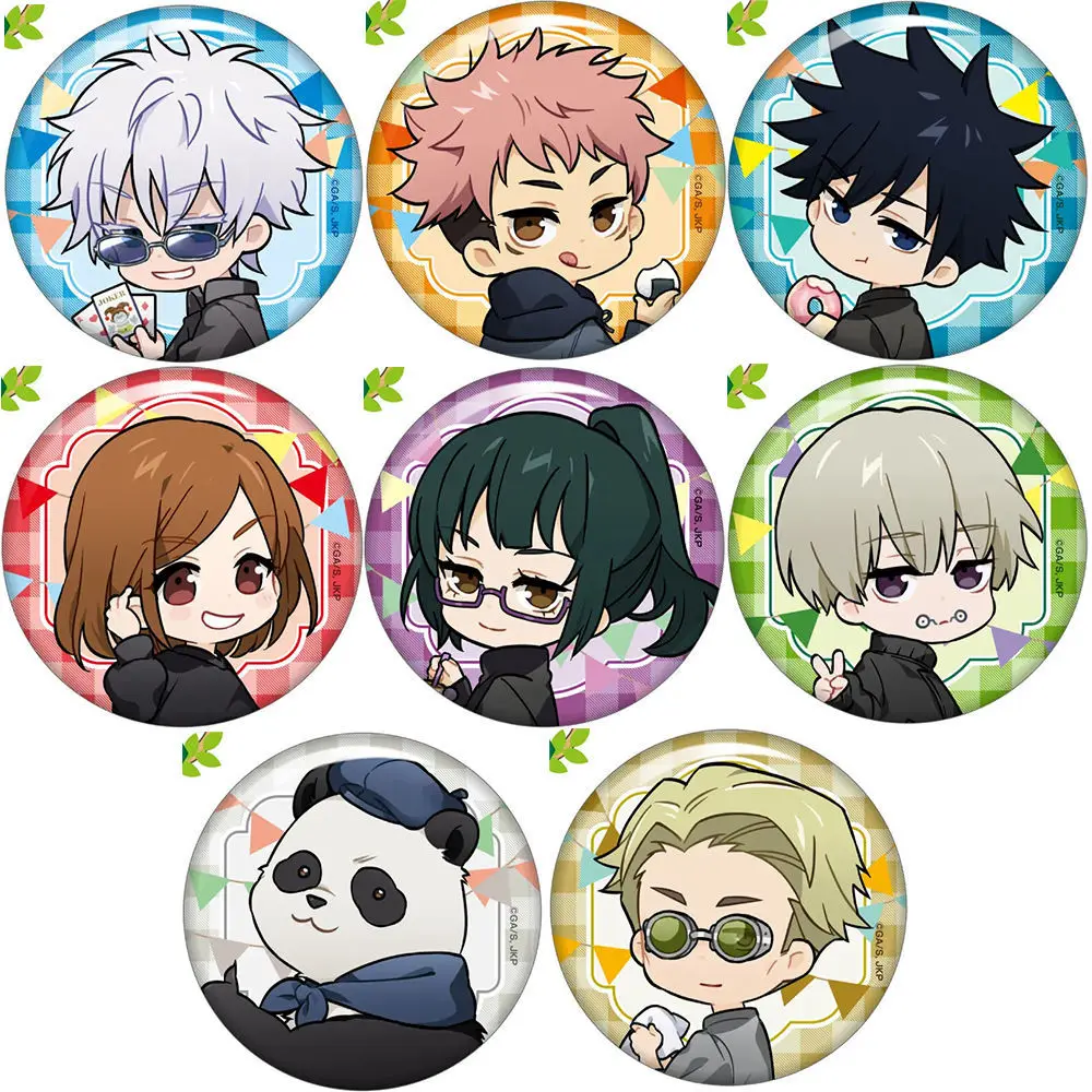 أنيمي Jujutsu Kaisen شارة دبوس مجموعة جوجو ساتورو Itadori يوجي Fushiguro Megumi Inumaki Toge أنيمي ميرش مجموعة شخصية لطيف #1