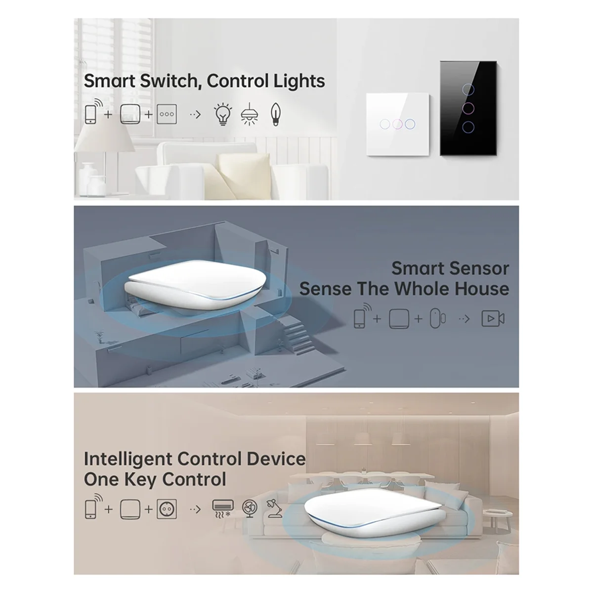 ATS-Tuya ZigBee3.0/BLE محور البوابة الذكية متعدد النماذج جسر المنزل الذكي وحدة تحكم عن بعد لاسلكية لـ Alexa Google