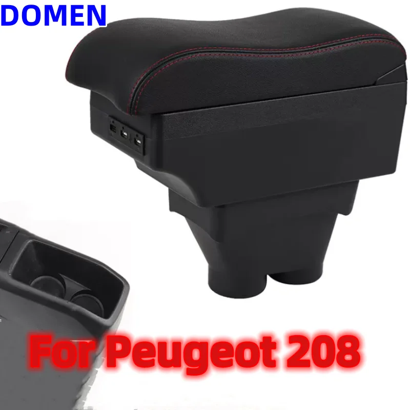 

For Peugeot 208 armrest box Retrofitting accessories for Peugeot 208 special vehicle central armrest box