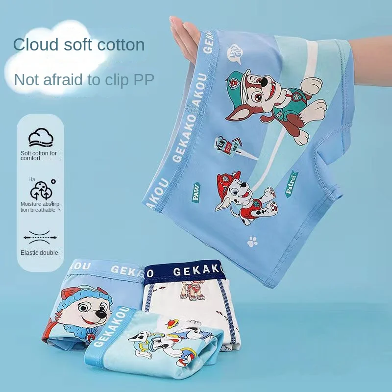 4 pezzi Paw Patrol Chase bambini slip Boxer in cotone ragazzo Slim Fit Design Non rassodante culo mutande antirughe 0-14Y