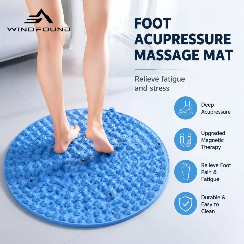 Circular Acupressure Mat for Foot Reflexology and Yoga – Foot Massage Pad Yoga Accessory Suitable for Fitness and Yoga
